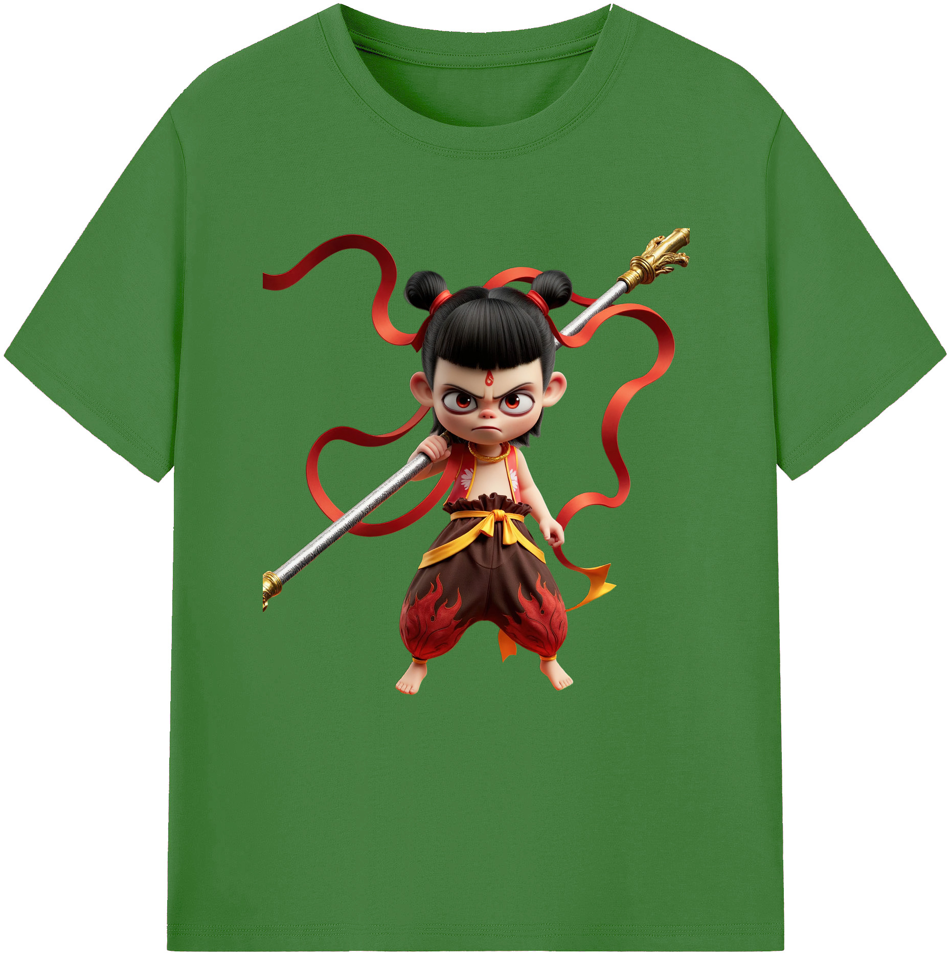 （画像用） Ne Zha 2 ナタ 魔童の大暴れ レディースカジュアルプリントTシャツ（綿100％）